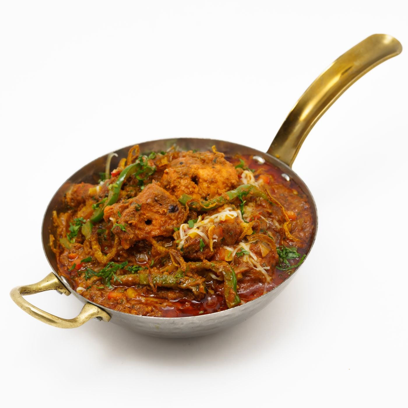 Spicy Indian chicken curry served in a pot