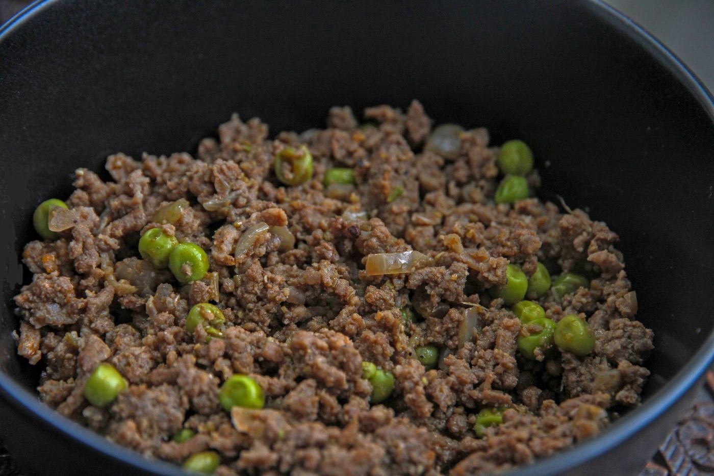 Savory minced meat dish, close-up