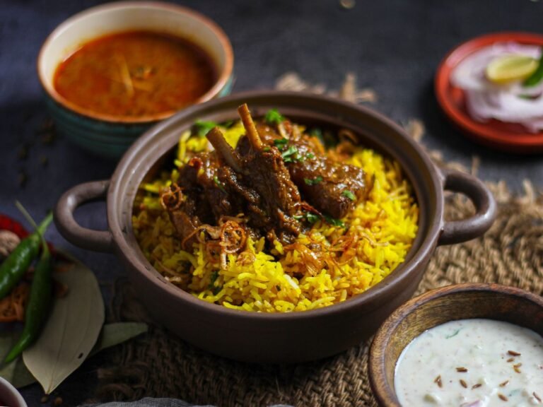 Fragrant rice dish with lamb
